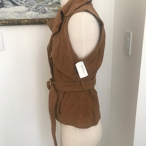 Elie Tahari Suede Leather Vest with Belt NWT - Picture 7 of 8